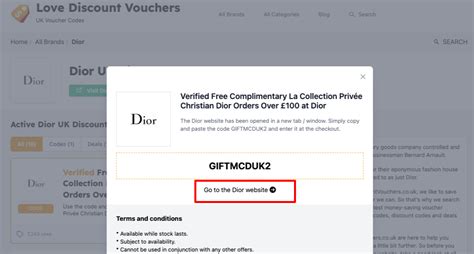 dior discount code uk